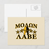Molon Labe Spartan Warrior Helmet Golden Decor Briefkaart (Voorkant / Achterkant)