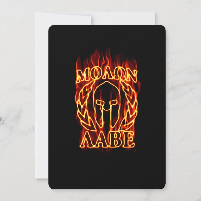 Molon Labe Spartan Warrior in Flames (Voorkant)