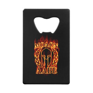 Molon Labe Spartan Warrior in Flames Kredietkaart Flessenopener