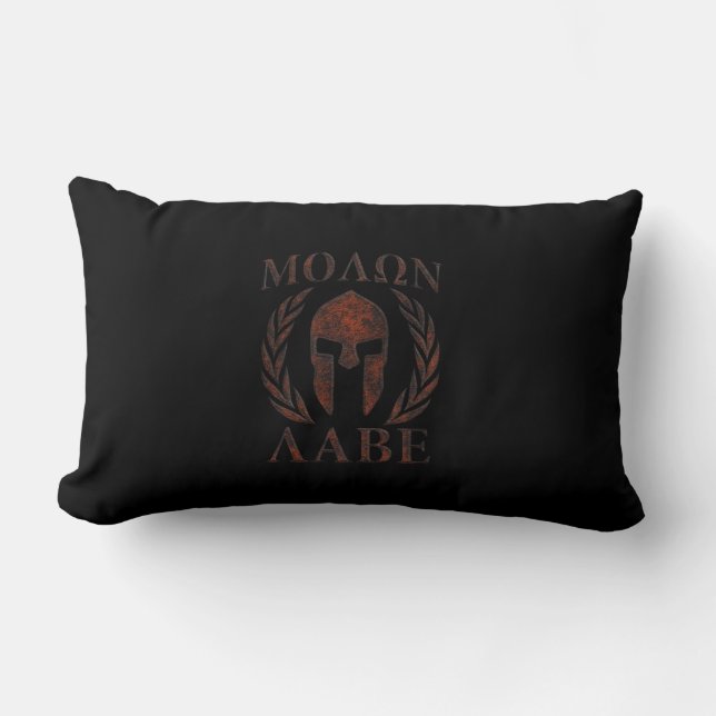 Molon Labe Spartan Warrior Iron Laurels Mask Kussen (Voorkant)