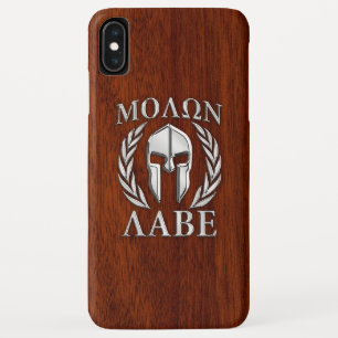 Molon Labe Spartan Warrior Laurels Chrome Style iPhone XS Max Hoesje
