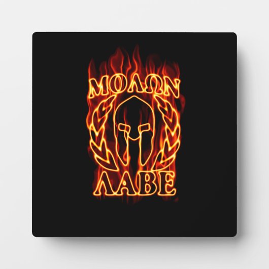 Molon Labe Spartan Warrior Laurels on Fire Fotoplaat (Voorkant)