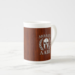 Molon Labe Spartan Warrior Laurels Wood Decor Porselein Kop