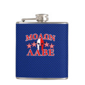 Molon Labe Spartan Warrior Mask 5 sterren Patriot Heupfles (Voorkant)