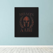 Molon Labe Spartan Warrior Mask Laurels Iron Canvas Afdruk (Insitu (Houten vloer))