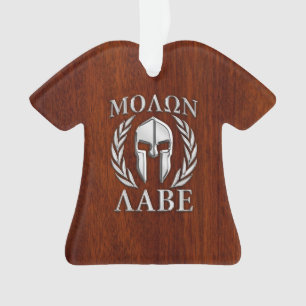 Molon Labe Spartan Warris Laurels Chro Wood Print