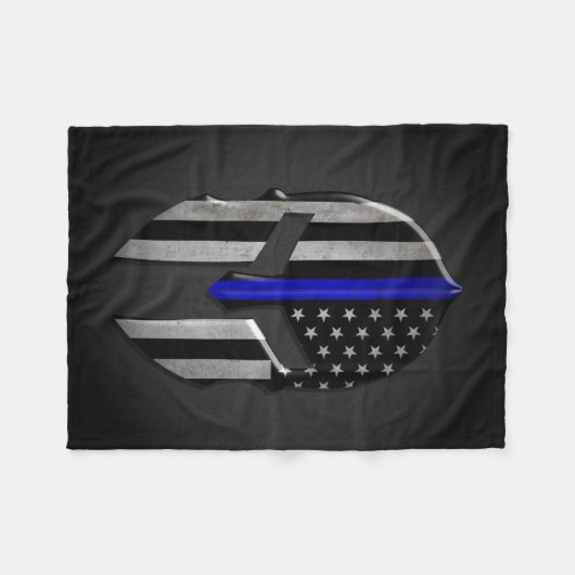 Molon Labe Thin Blue Line Fleece Deken (Voorkant (Horizontaal))