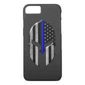 Molon Labe Thin Blue Line Helmet Case-Mate iPhone Case (Achterkant)