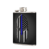 Molon Labe Thin Blue Line Heupfles (Links)