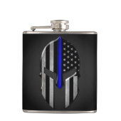 Molon Labe Thin Blue Line Heupfles (Voorkant)