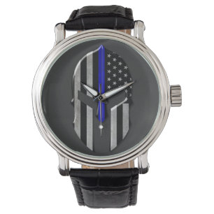 Molon Labe Thin Blue Line Horloge