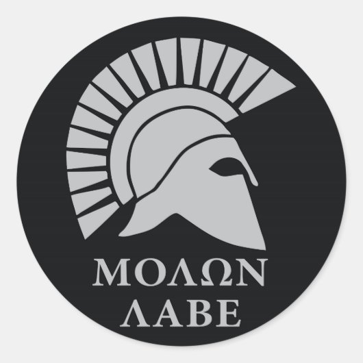 Molon Labe vers01 autocollant rond de décalcomane (Devant)