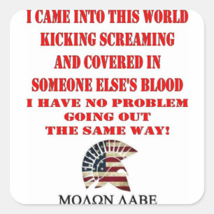 MOLON LABE VIERKANTE STICKER