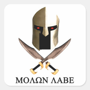 MOLON LABE VIERKANTE STICKER