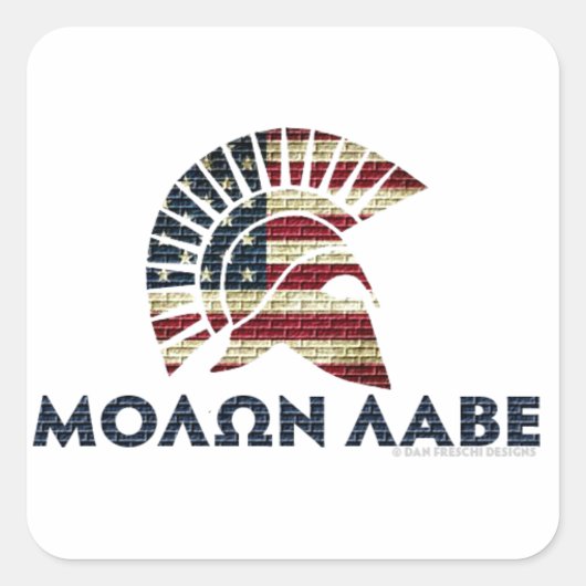 Molon Labe. Vierkante Sticker (Voorkant)