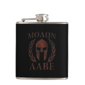 Molon Labe Warrior Laurels Iron Mask Heupfles (Voorkant)