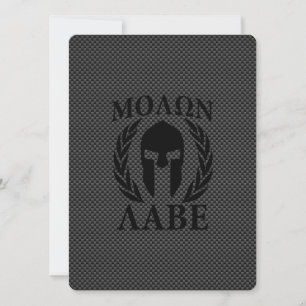 Molon Labe Warrior Laurels op zwarte koolstof