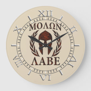 Molon Labe Warrior Mask Laurels Dial Grote Klok