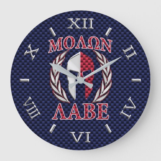 Molon Labe Warrior Mask Laurels Dial Grote Klok (Voorkant)