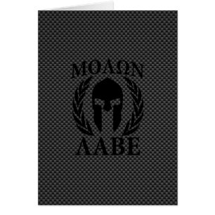 Molon Labe Warriors Laurels sur le carbone noir