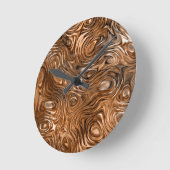 Molten "Copper"-printmuurklok Ronde Klok (Hoek)