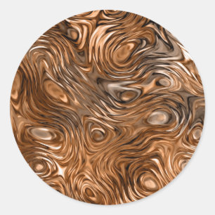 Molten "Copper"-printsticker, rond Ronde Sticker