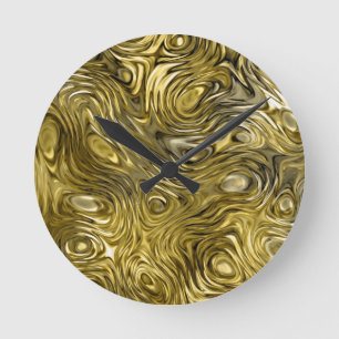 Molten "Gold" printmuur Ronde Klok