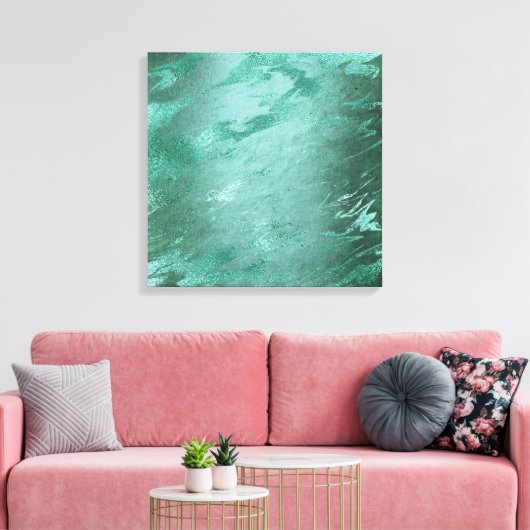 Molten Jade | Emerald Green Luxury Marble Canvas Afdruk (Insitu (Woonkamer))