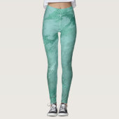 Molten Jade | Emerald Green Luxury Marble Leggings (Voorkant)