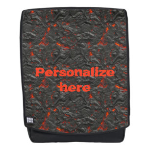 Molten lava vulcano zwart en rood rugtassen