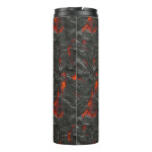 Molten lava vulcano zwart en rood thermosbeker (Achterkant)