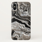 Molten Silver Black Marble Pattern Case-Mate iPhone Case (Achterkant)
