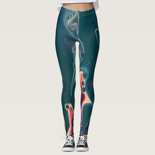 Molten Waves in Midnight Motion Leggings (Voorkant)