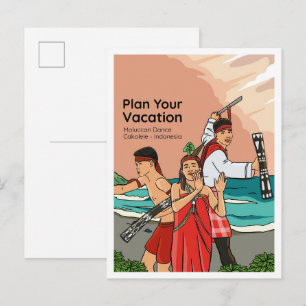 Molukse Dans Cakalele Indonesië Reizen Briefkaart