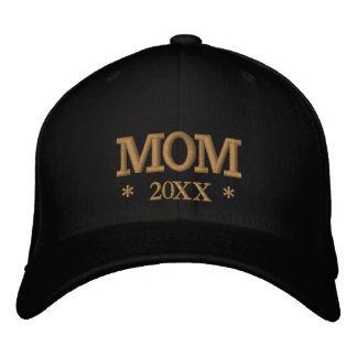 MOM 20XX geborduurde honkbalpet goud / wit Pet