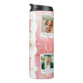 Mom 4 Photo Snapshots Coffee Travel Tumbler Mug Thermosbeker (Geroteerd rechts)