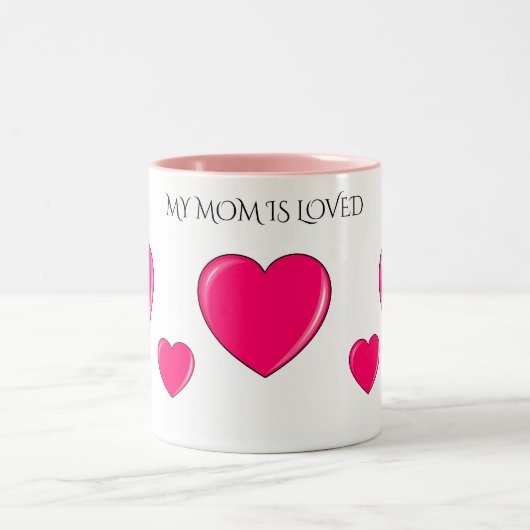"MOM" avec coeur rose café ou tasse à thé. (Centre)