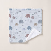 Mom & Baby Elephant Pattern Badhanddoek Set Bad Handdoek (Wasdoekje)