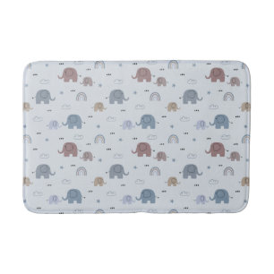 Mom & Baby Elephant Pattern Badmat