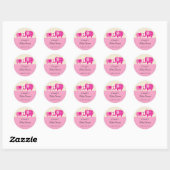 Mom & Baby Girl Elephant Favor Sticker (Vel)
