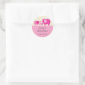 Mom & Baby Girl Elephant Favor Sticker (Tas)