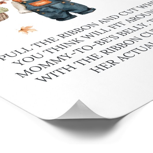 Mom Belly Sign Pompoen Rustiek Baby shower Poster (Hoek)