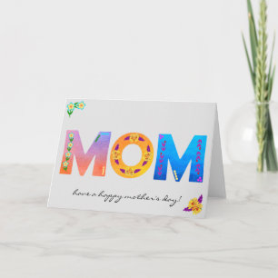 MOM Bold Floral Bohemian carte de fête des mères
