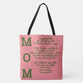 MOM-canvas tas - Roze en groen