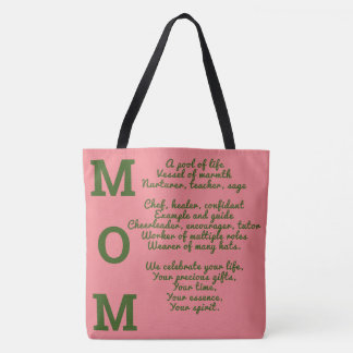 MOM-canvas tas - Roze en groen