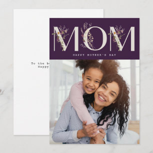 MOM   carte de jour de mère heureuse moderne viole