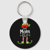 Mom Christmas Elf Matching Pajama X-mas Party Sleutelhanger (Voorkant)