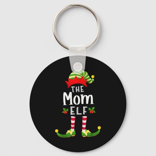 Mom Christmas Elf Matching Pajama X-mas Party  Sleutelhanger (Voorkant)