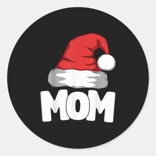 Mom Christmas Santa Matching Family Ronde Sticker (Voorkant)