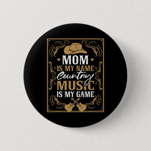 Mom Country Muziek Gitaar Line Dancing Ronde Button 5,7 Cm
